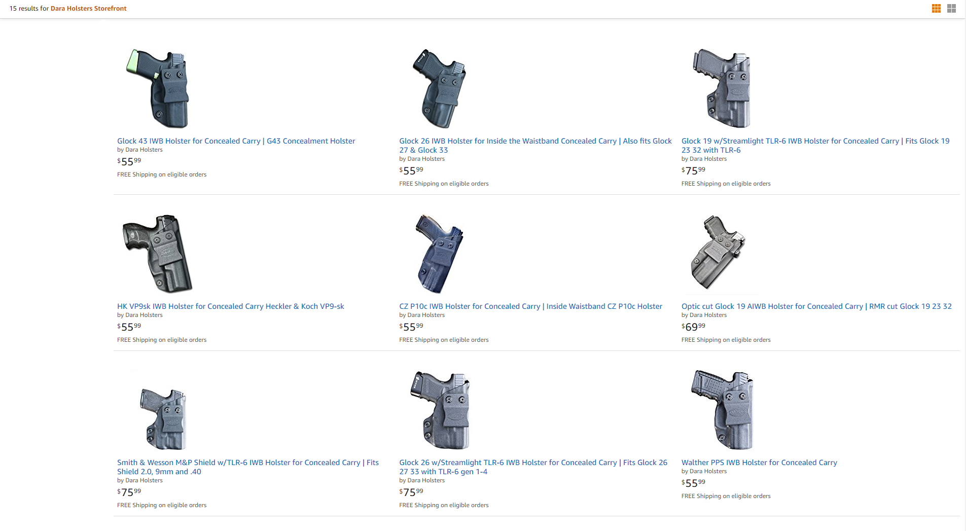 Dara Holsters on Amazon