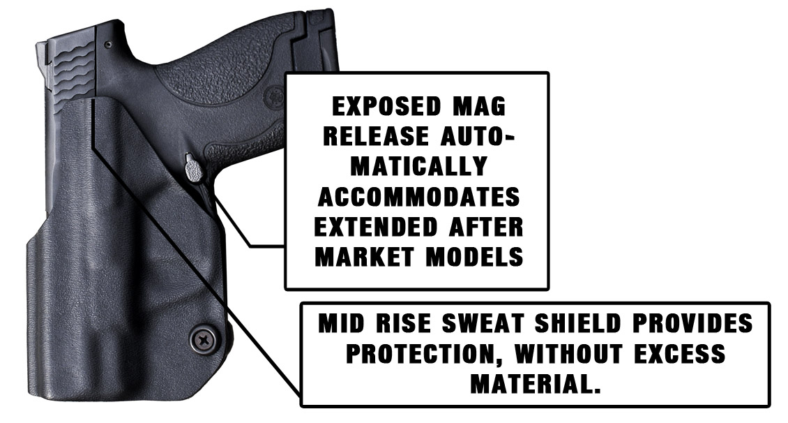 Minimalist IWB Holster, mid rise sweat guard